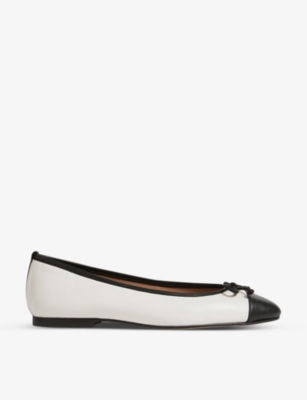 LK BENNETT: Kara toe-cap leather ballerina pumps