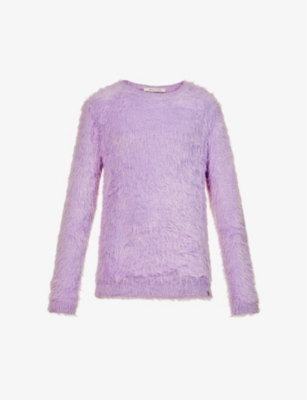 Textured crewneck relaxed-fit knitted jumper