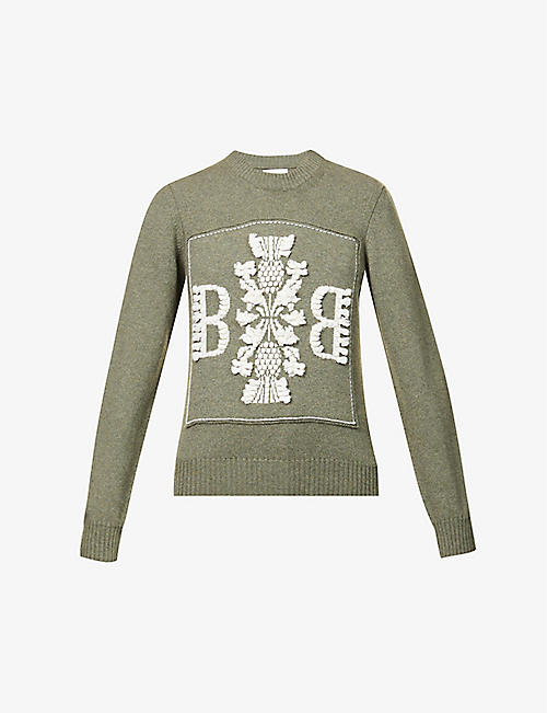 BARRIE: Logo-knitted long-sleeve cashmere jumper