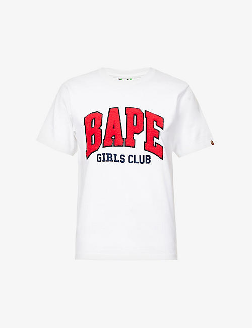 A BATHING APE: Girls Club logo-print cotton-jersey T-shirt