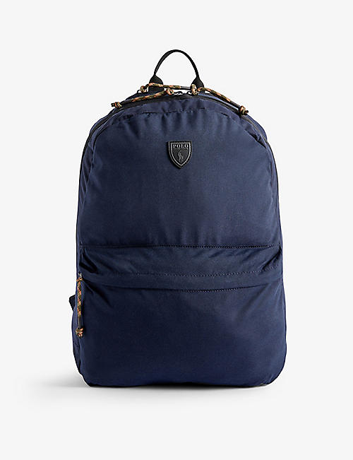 POLO RALPH LAUREN: Logo-patch recycled-polyester and cotton-blend backpack