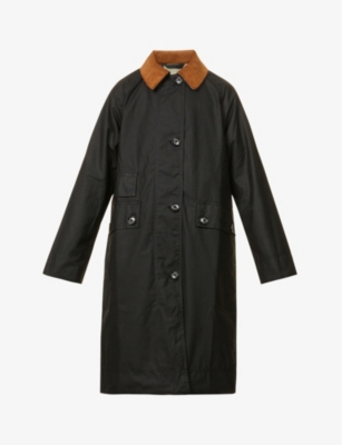 BARBOUR - Burwick corduroy-collar waxed-cotton coat | Selfridges.com