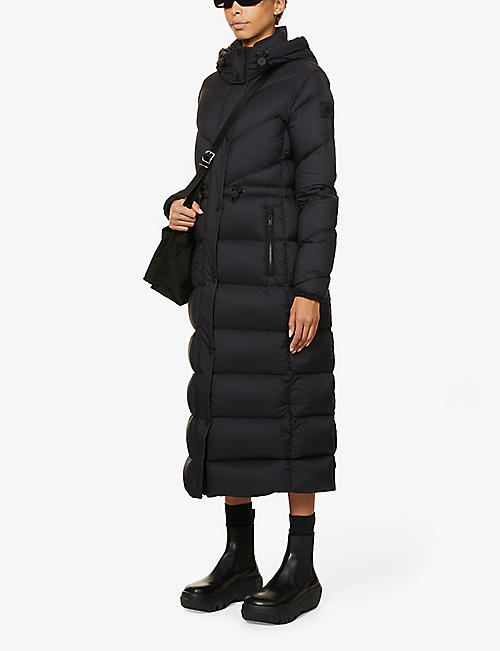 Radley Corduroy London Womens Geo Quilt Long Longline Quilted Hoded Coat Womens Clothing Coats Long coats and winter coats Tan L in Natural 