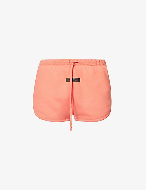 FOG X ESSENTIALS: ESSENTIALS brand-badge loose-fit cotton-blend shorts