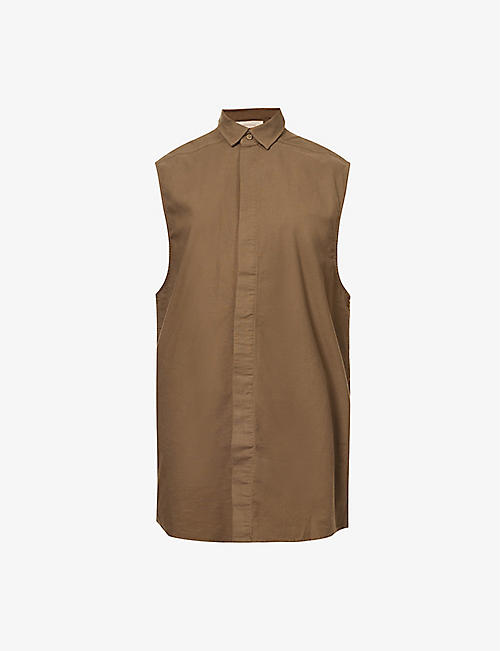 FOG X ESSENTIALS: ESSENTIALS Oxford sleeveless cotton shirt