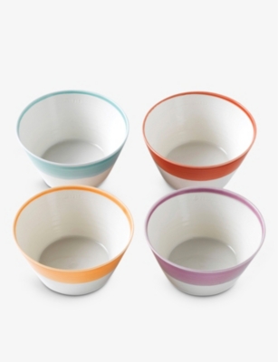 Shop Royal Doulton Brights Contrast-trim Porcelain Cereal Bowls Set Of Four
