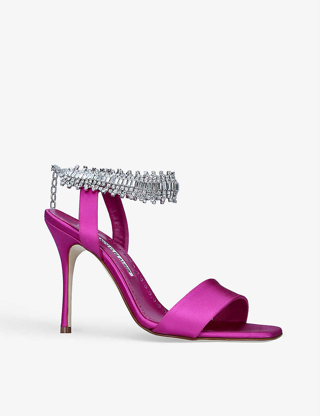 MANOLO BLAHNIK Parinasan 105 crystal-embellished satin heeled sandals