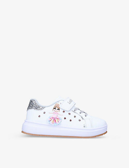 LELLI KELLY: Mille Stelle tutu-trimmed leather low-top trainers 6-9 years