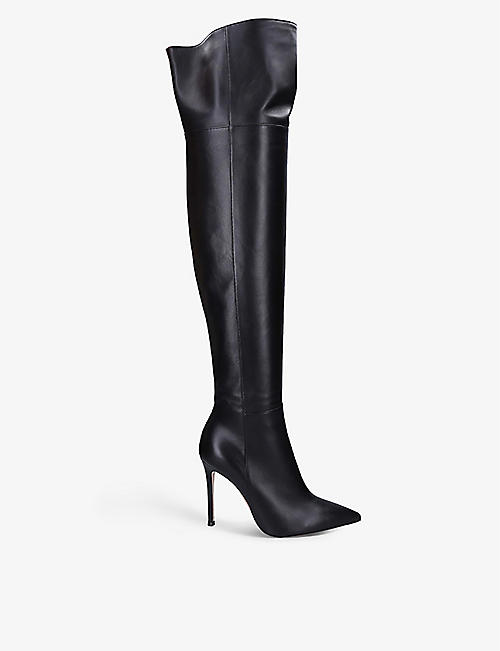 GIANVITO ROSSI: Bea Cuissard pointed-toe leather heeled over-the-knee boots