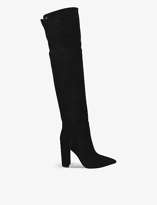 GIANVITO ROSSI: 100 knee-high suede boots