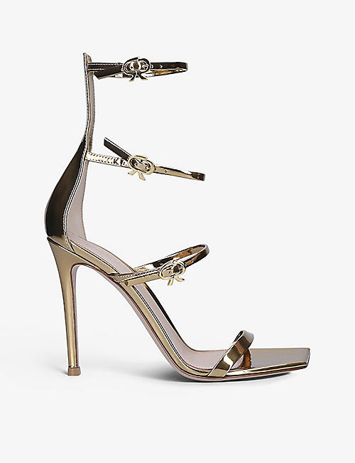 GIANVITO ROSSI: Ribbon Uptown 105 leather heeled sandals