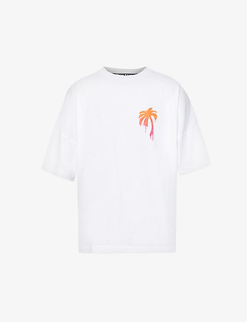 PALM ANGELS: Spray-logo oversized cotton-jersey T-shirt
