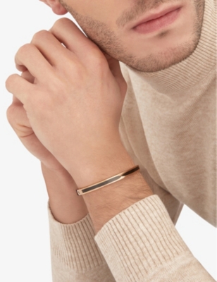 BVLGARI: B.zero1 18ct rose-gold and black ceramic bangle bracelet