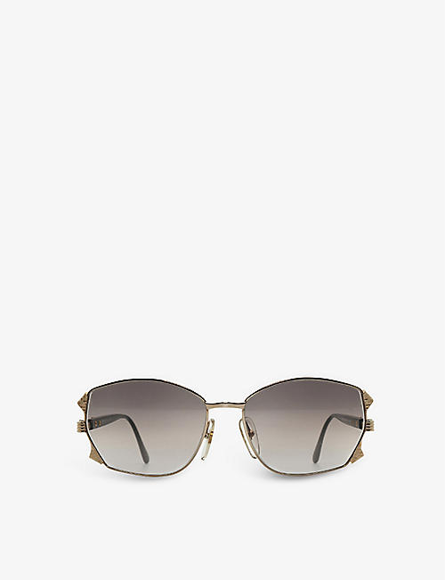 THE VINTAGE TRAP: Pre-loved Dior 80s square-frame metal sunglasses