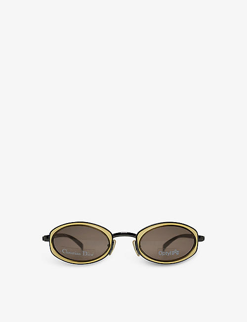 THE VINTAGE TRAP: Pre-loved Dior 80s oval-frame metal sunglasses