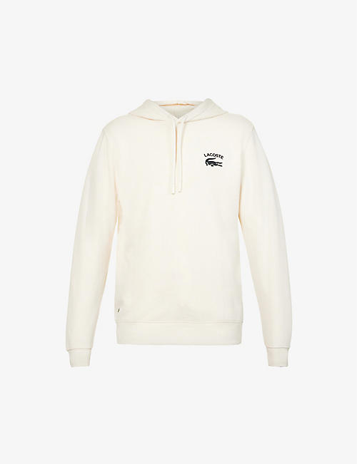 LACOSTE: Logo-embroidered regular-fit cotton-jersey hoody