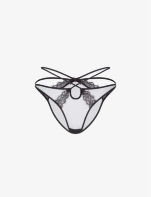 AGENT PROVOCATEUR: Nyxie ouvert mid-rise mesh briefs