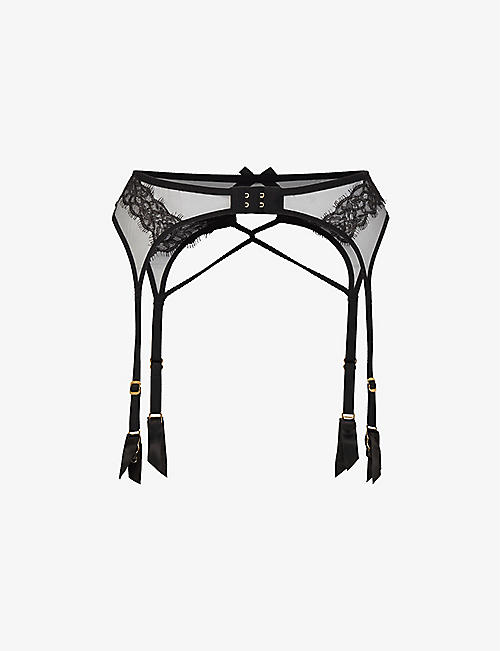 AGENT PROVOCATEUR: Nyxie strappy mesh suspender belt