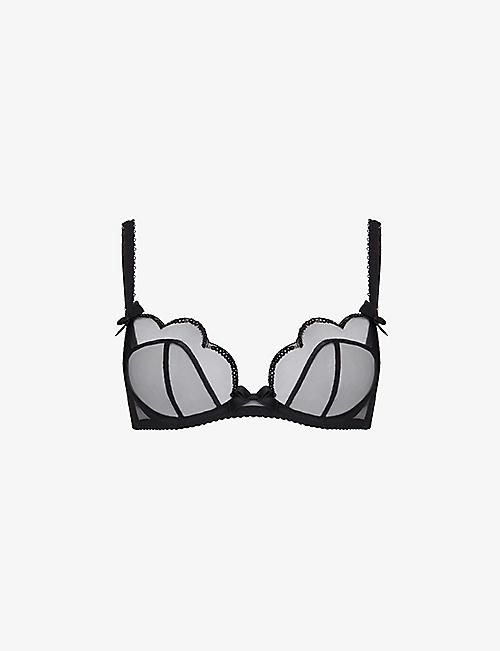 AGENT PROVOCATEUR: Lorna Party sequinned mesh underwired bra