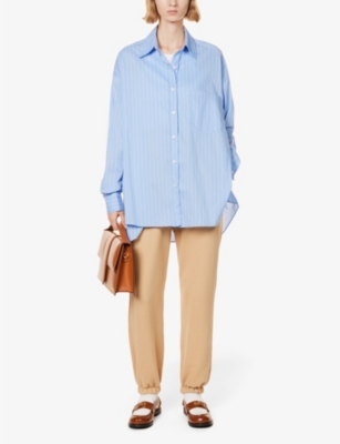 Fashion Blouses Oversized Blouses Seidensticker Oversized Blouse natural white-light grey striped pattern 