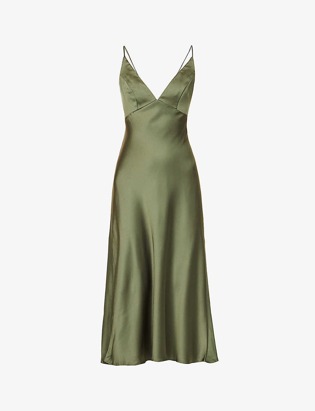 JENNY YOO - Bellini V-neck satin midi dress | Selfridges.com