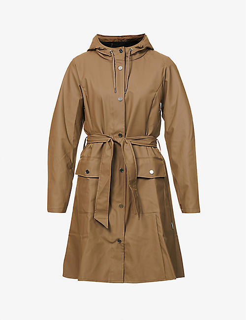 RAINS: Curve hooded shell trench coat