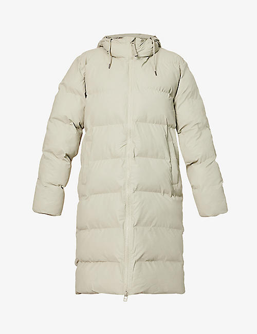 RAINS: Quilted longline shell puffer jacket