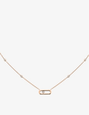 Shop Messika Womens Rose Gold Move Uno 18ct Rose-gold And 0.10ct Diamond Necklace