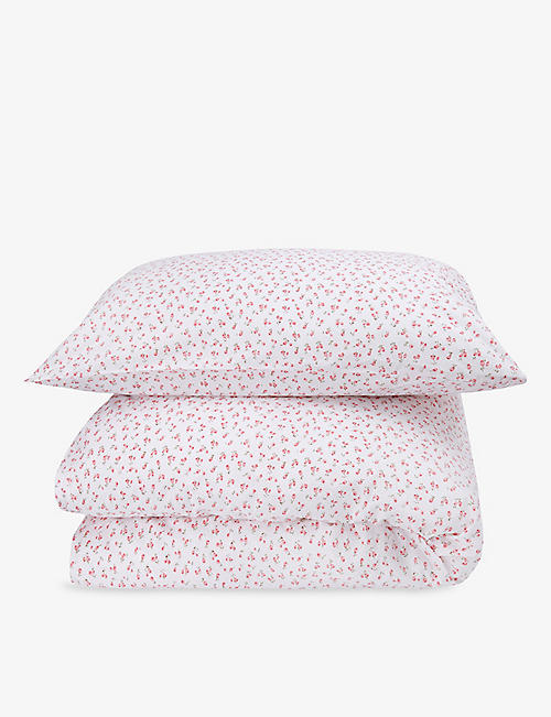 THE WHITE COMPANY: Tulip-print easy-care cotton single bed-linen set