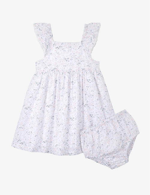 THE LITTLE WHITE COMPANY: Spring Meadow floral-print cotton mini dress 18 months - 6 years