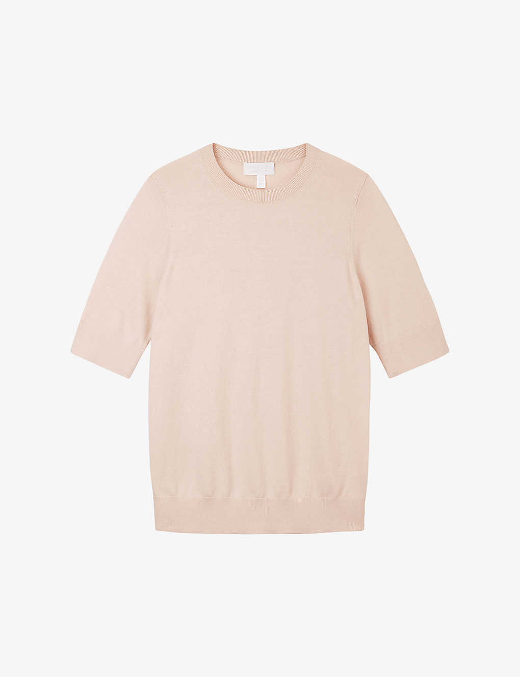 The White Company Shell Slim-fit Knitted Recycled Cotton-blend T-shirt In Pink