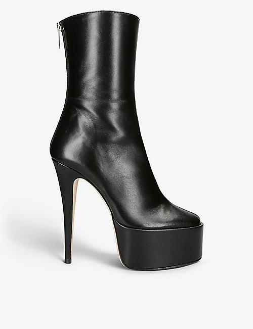 PARIS TEXAS: Ivana platform-sole leather heeled boots