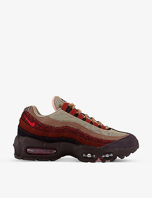 NIKE: Air Max 95 panelled suede, canvas and mesh trainers