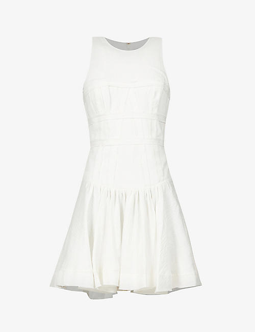 AJE: Tidal panelled linen-blend mini dress
