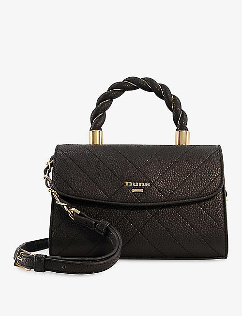 DUNE: Dinks twisted-handle quilted mini faux-leather crossbody bag