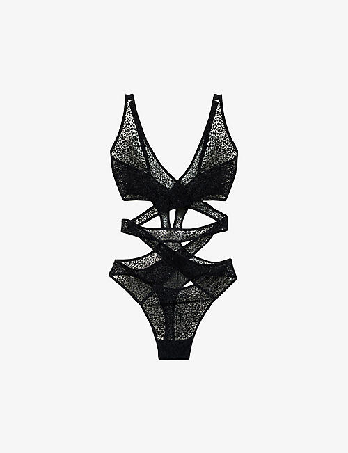 MUSE BY COCO DE MER: Ava cut-out stretch-woven body