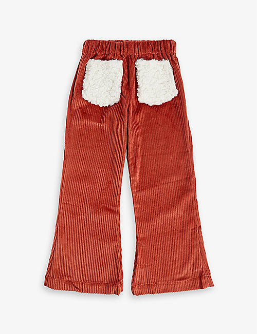 RASPBERRY PLUM: Corinna teddy cotton-corduroy trousers