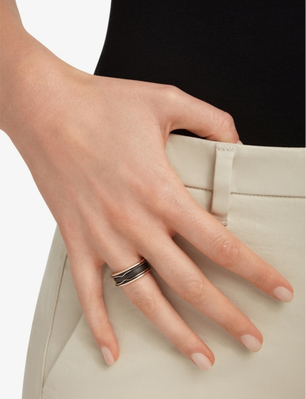 B.zero1 18ct rose-gold and ceramic ring