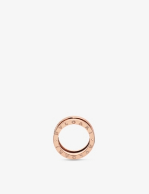 BVLGARI: B.zero1 18ct rose gold and 0.18ct round brilliant-cut diamond ring