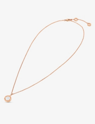 Shop Bvlgari Womens Rose Gold 18ct Rose-gold And Mother-of-pearl Necklace
