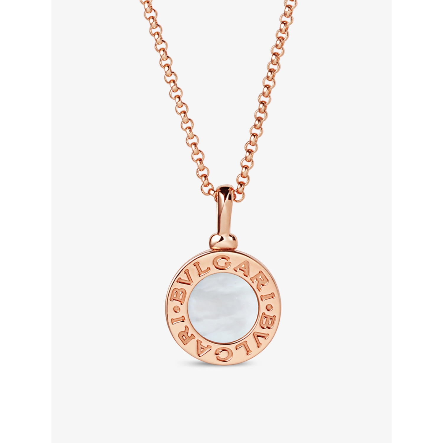 Bvlgari Bvlgari 18ct Rose-Gold and Mother-of-Pearl Necklace