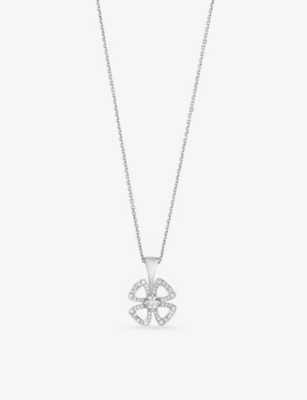 Bvlgari Womens Silver Fiorever 18ct White Gold And 0.16ct Round Brilliant-cut Diamond Necklace