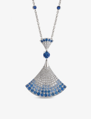 BVLGARI: Diva's Dream 18ct white-gold, 4.34ct brilliant-cut sapphire, 0.85ct pavé diamond and 0.16ct round diamond earrings