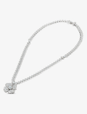 Shop Bvlgari Womens Silver Fiorever 18ct White-gold And 4.95ct Brilliant-cut Diamond Necklace