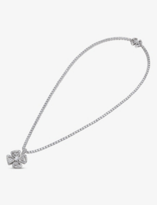BVLGARI: Fiorever 18ct white-gold and 5.96ct brilliant-cut diamond necklace