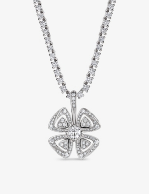 Bvlgari Womens Silver Fiorever 18ct White-gold And 5.96ct Brilliant-cut Diamond Necklace
