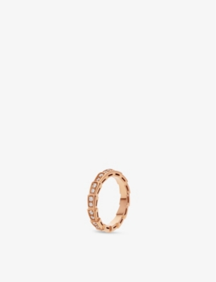 BVLGARI: Serpenti Viper 18ct rose-gold and 0.45ct brilliant-cut diamond ring