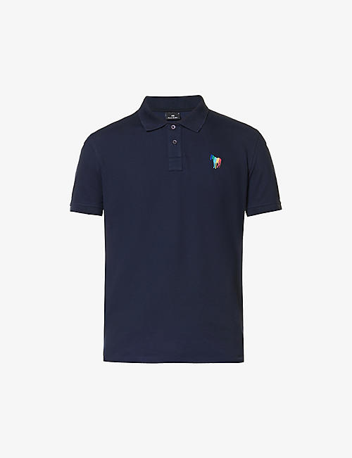PS BY PAUL SMITH: Zebra-embroidered stretch-cotton polo shirt