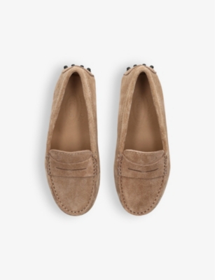 TODS: Gommino logo-embossed suede driving shoes 6-9 years