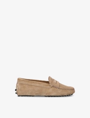 TODS: Gommino logo-embossed suede driving shoes 6-9 years